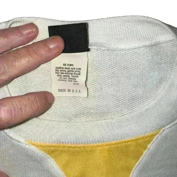 Vintage Jantzen White Grey Yellow Short Sleeve Shirt 80s - Picture 4 of 6